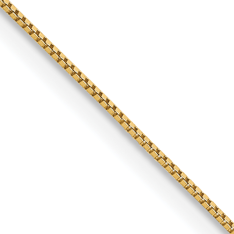 14K 18 inch Carded .5mm Box Link with Spring Ring Clasp Chain (5BY-18)