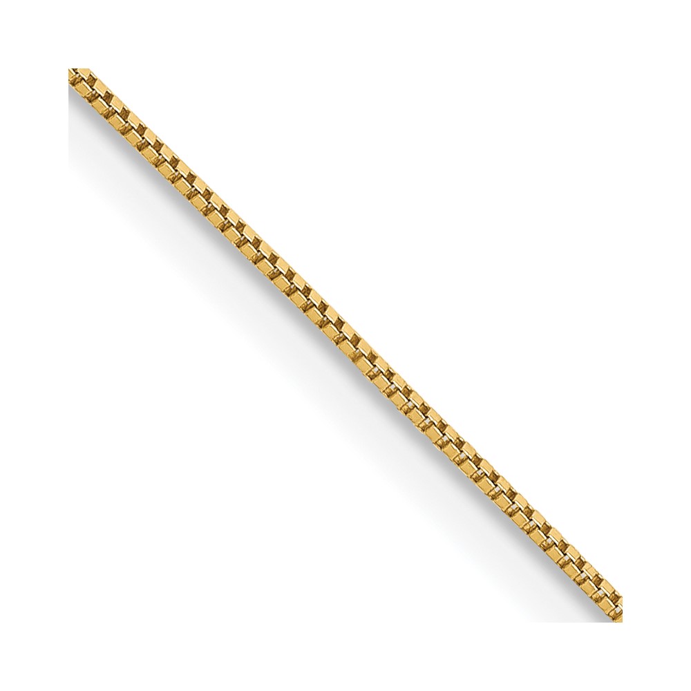 14K 18 inch Carded .5mm Box Link with Spring Ring Clasp Chain (5BY-18)