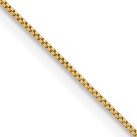 14K Yellow Gold Carded.5mm Box Link Chain with Spring Ring Clasp, 16" view 1