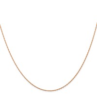 14K Rose Gold Carded.5mm Cable Rope Chain with Spring Ring Clasp, 18" view 2
