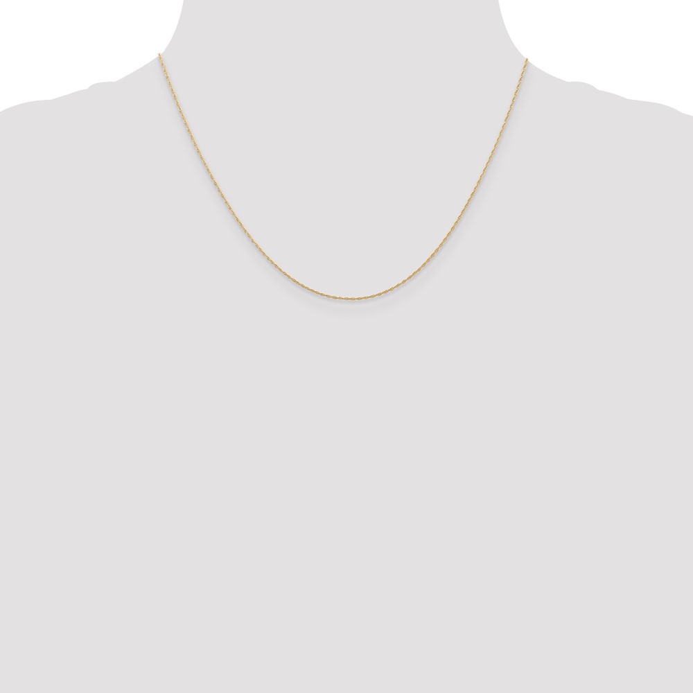 14K Rose Gold 18 inch Carded .5mm Cable Rope with Spring Ring Clasp Chain (5RR-18)