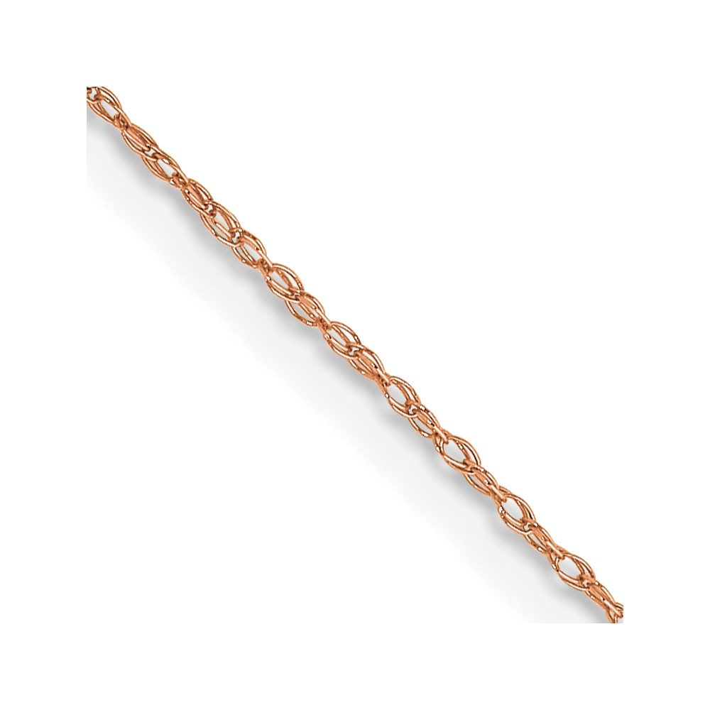 14K Rose Gold 13 inch Carded .5mm Cable Rope with Spring Ring Clasp Chain (5RR-13)
