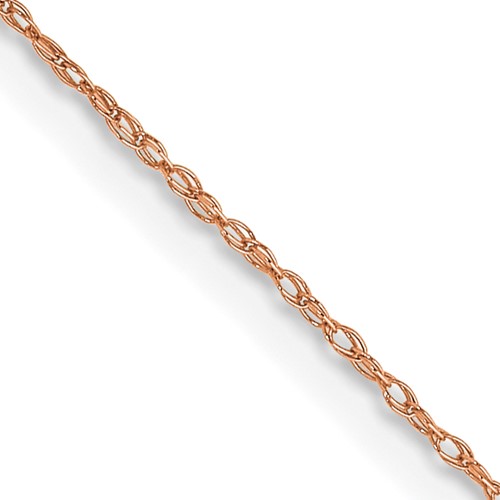 14K Rose Gold Carded.5mm Cable Rope Chain with Spring Ring Clasp, 18"