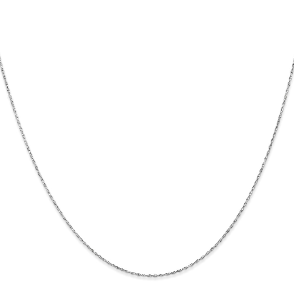 14K White Gold 22 inch Carded .5mm Cable Rope with Spring Ring Clasp Chain (5RW-22)