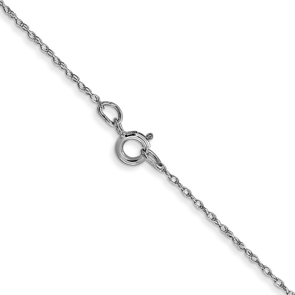 14K White Gold 22 inch Carded .5mm Cable Rope with Spring Ring Clasp Chain (5RW-22)