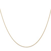 14K Yellow Gold Carded .5mm Cable Rope Chain with Spring Ring Clasp - 13in view 3