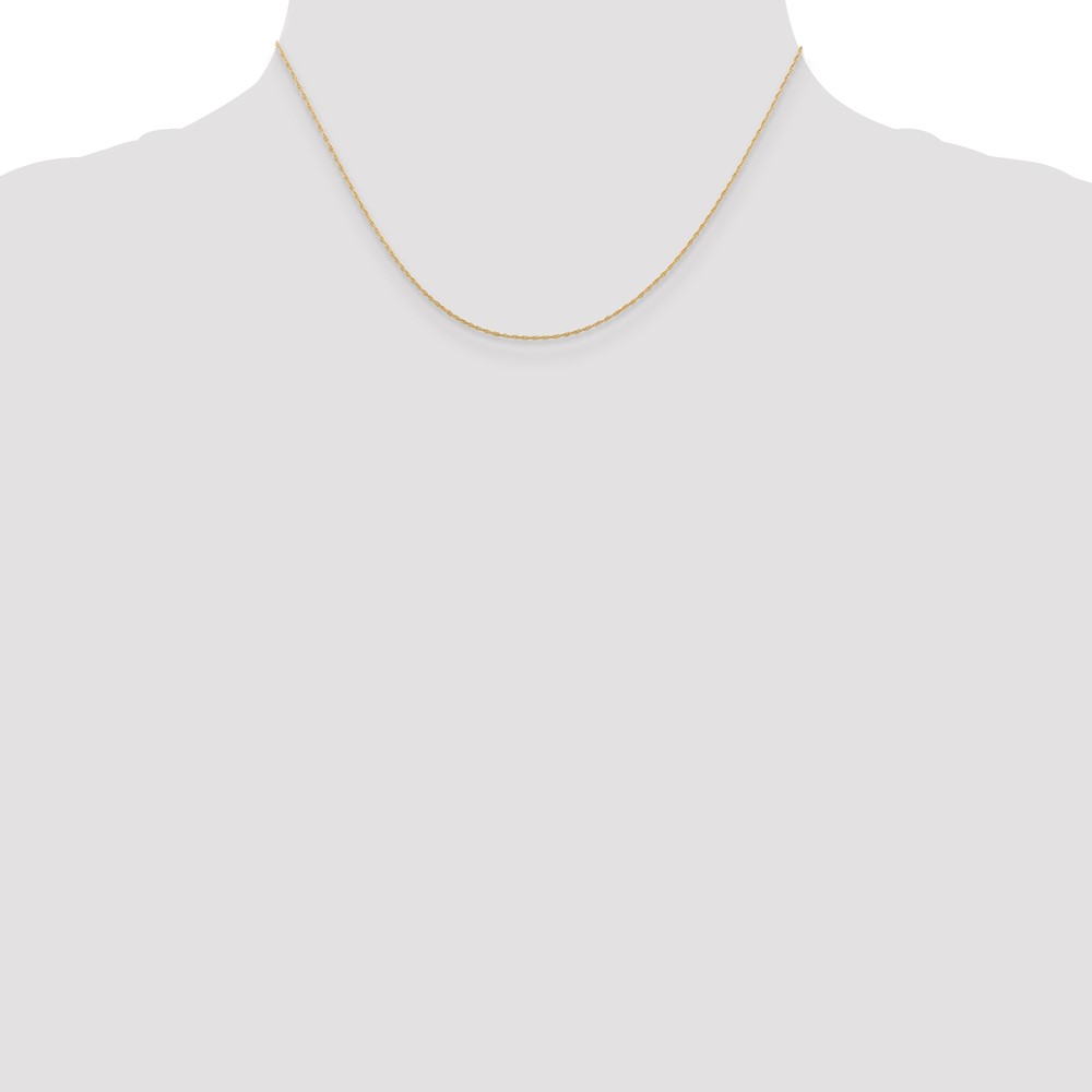 14K 16 inch Carded .5mm Cable Rope with Spring Ring Clasp Chain (5RY-16)