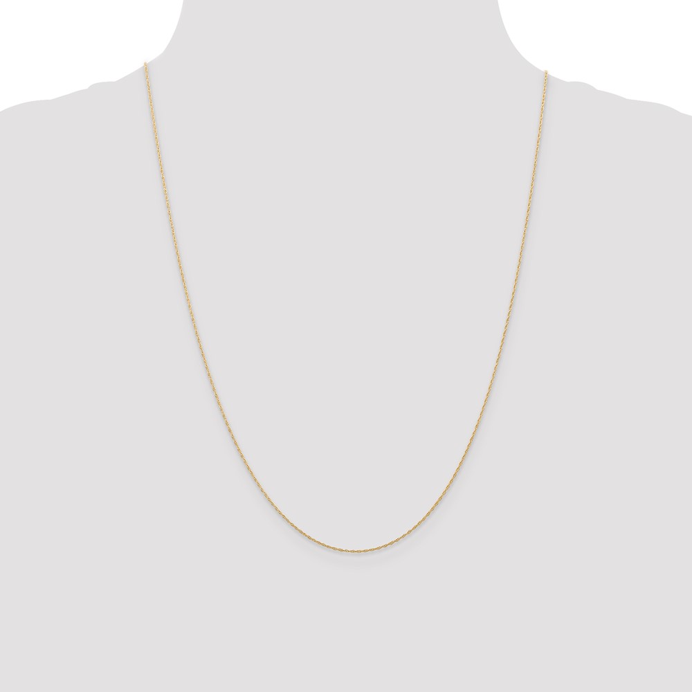 14K 24 inch Carded .5mm Cable Rope with Spring Ring Clasp Chain (5RY-24)