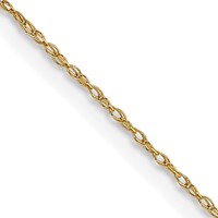 14K Yellow Gold Carded .5mm Cable Rope Chain with Spring Ring Clasp - 13in view 1