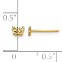 Inverness Stainless Steel 24K Gold-plated Petite Butterfly Post Piercing Earrings view 4