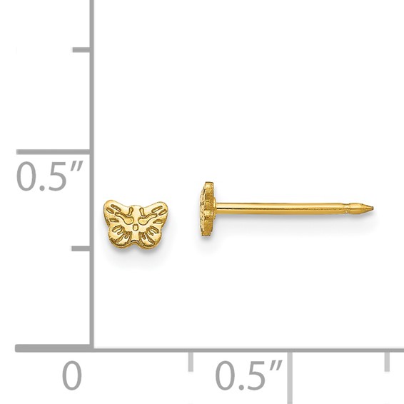 Inverness Stainless Steel 24K Gold-plated Petite Butterfly Post Piercing Earrings