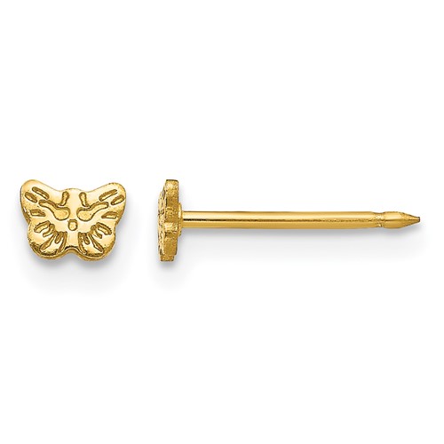Inverness Stainless Steel 24K Gold-plated Petite Butterfly Post Piercing Earrings