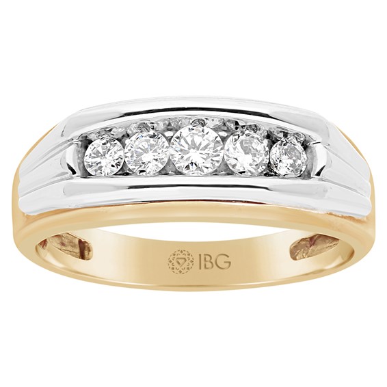 Men's Two-tone 1/2ct tw Diamond Wedding Band (comfort-fit) Mounting