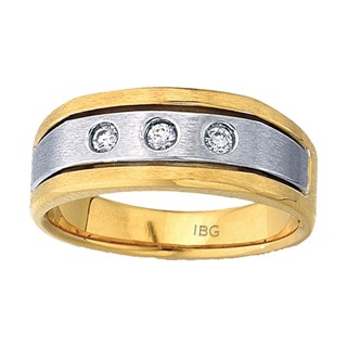 10K Gents Two-Tone Gold Diamond Ring
