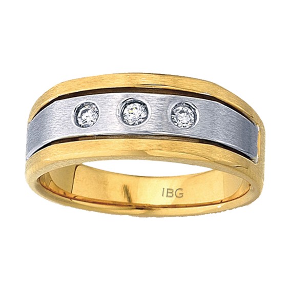 10K Gents Two-Tone Gold Diamond Ring