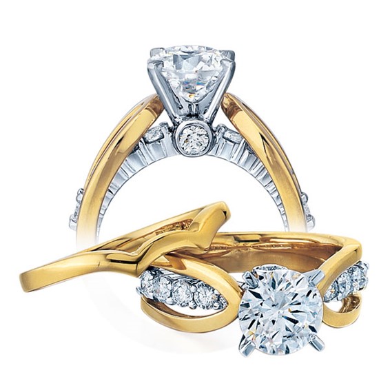 14kt Ladies Two-tone Engagement Ring Mounting