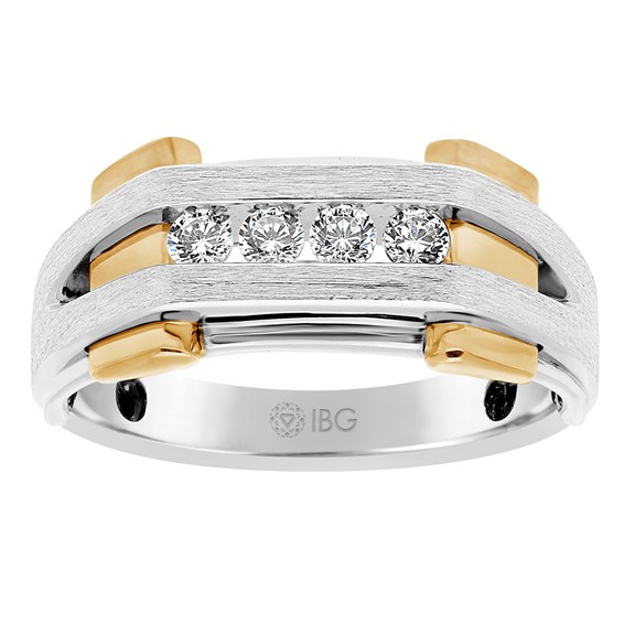 Men's Two-tone 1/3ct tw Daimond Ring with Satin Finish