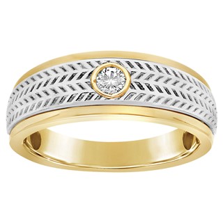 Men's Two-Tone .15CT Solitaire Diamond Ring