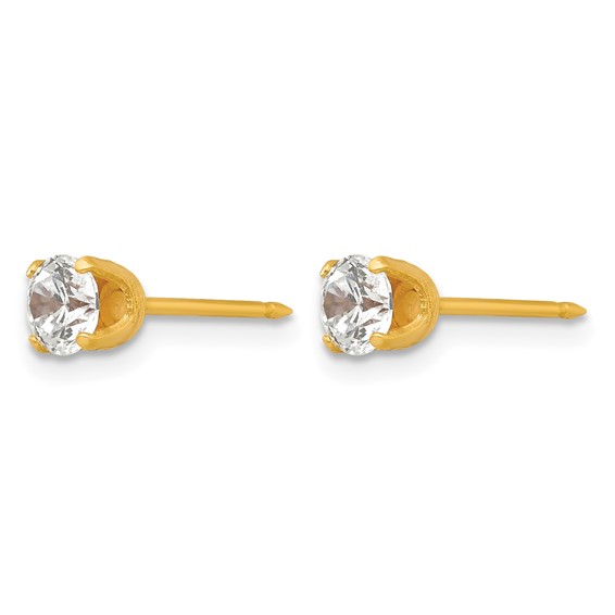 Inverness 14k 4.25mm CZ Post Piercing Earrings