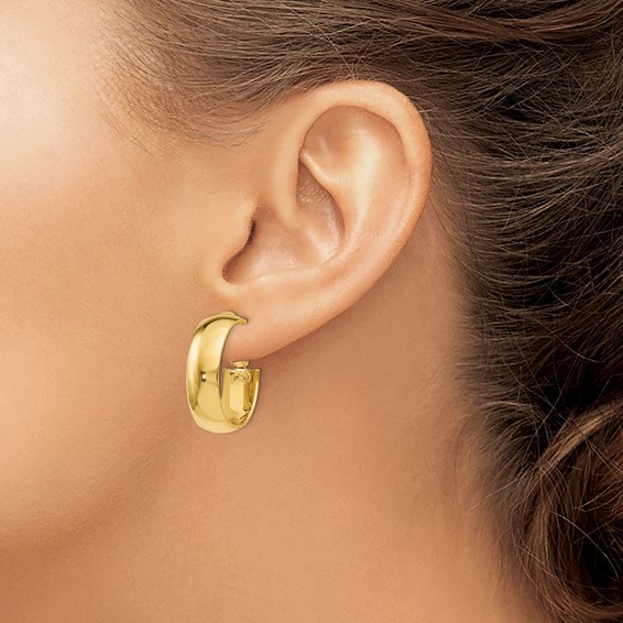 Leslie's Gold Polished Hinged Hoop Earrings