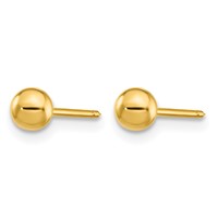 Inverness 14K Yellow Gold Polished 4mm Ball Long Post Piercing Earrings view 2
