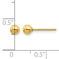 Inverness 14K Yellow Gold Polished 4mm Ball Long Post Piercing Earrings view 4