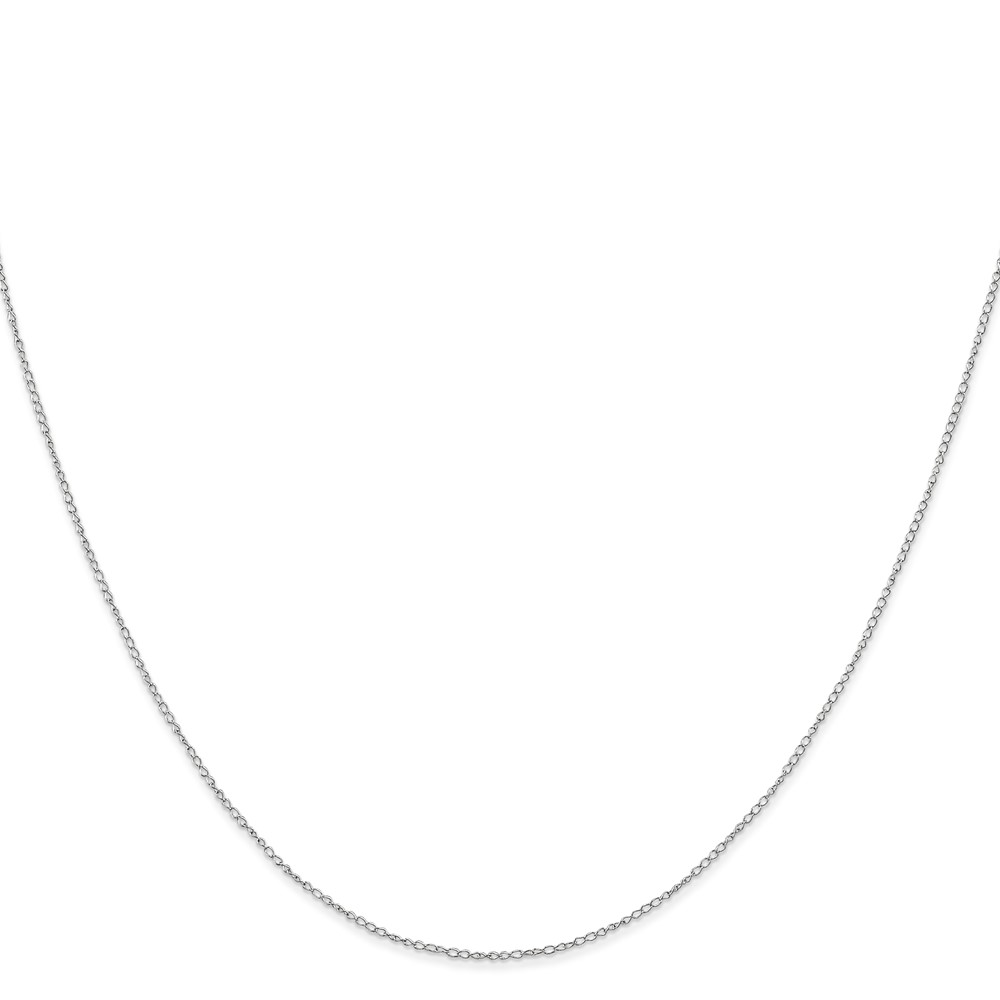 14K White Gold 16 inch Carded .42mm Curb with Spring Ring Clasp Chain (6CW-16)