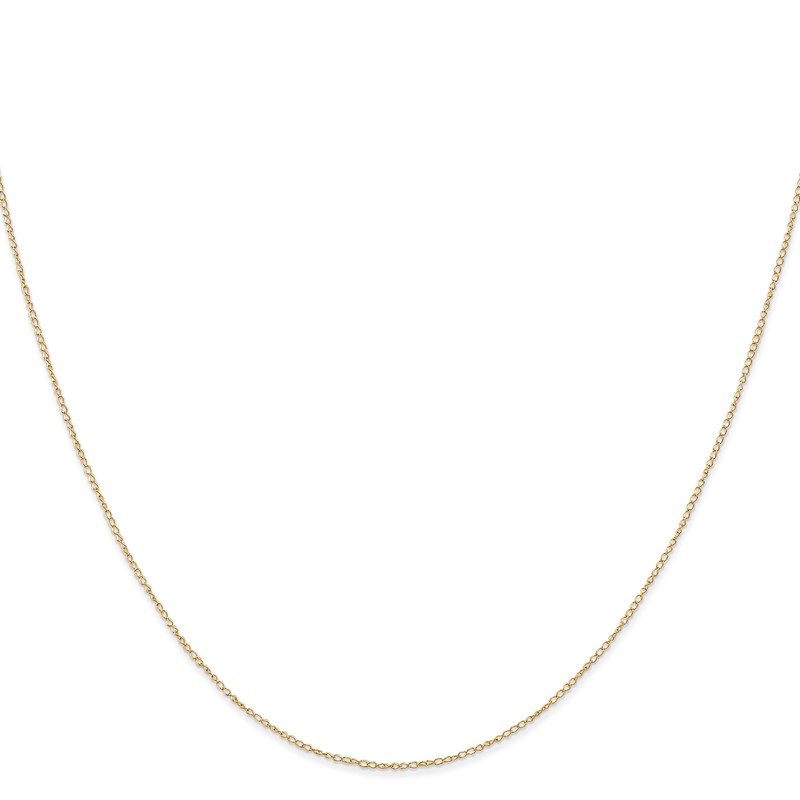 14K 16 inch Carded .42mm Curb with Spring Ring Clasp Chain