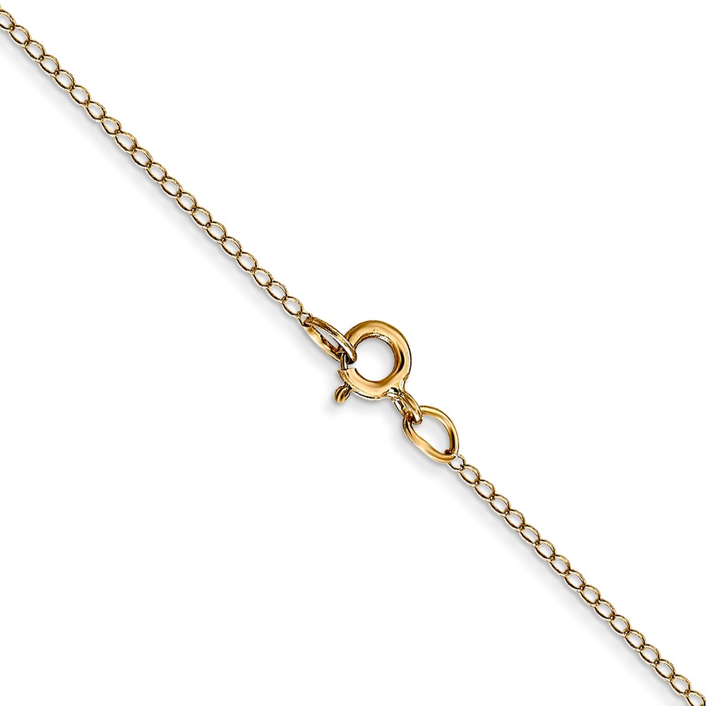 14K 13 inch Carded .42mm Curb with Spring Ring Clasp Chain (6CY-13)