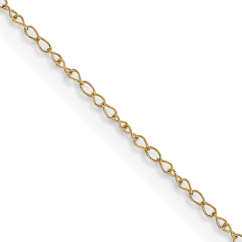 14K 13 inch Carded .42mm Curb with Spring Ring Clasp Chain (6CY-13)