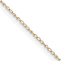 14K 16 Inch Carded .42mm Curb with Spring Ring Clasp Chain view 1