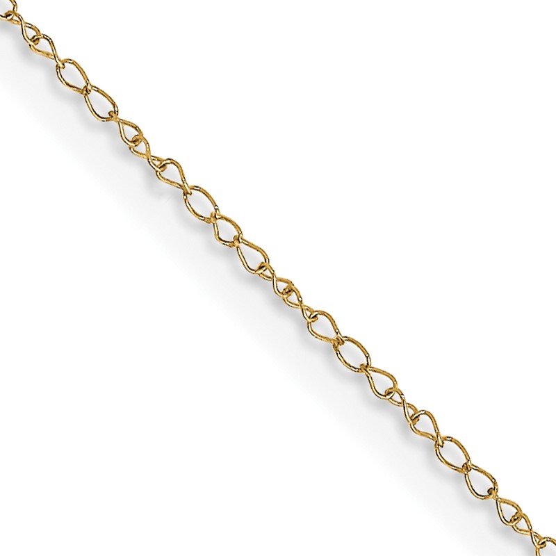 14K 16 inch Carded .42mm Curb with Spring Ring Clasp Chain