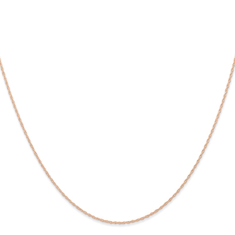 14K Rose Gold 18 inch Carded .6mm Cable Rope with Spring Ring Clasp Chain