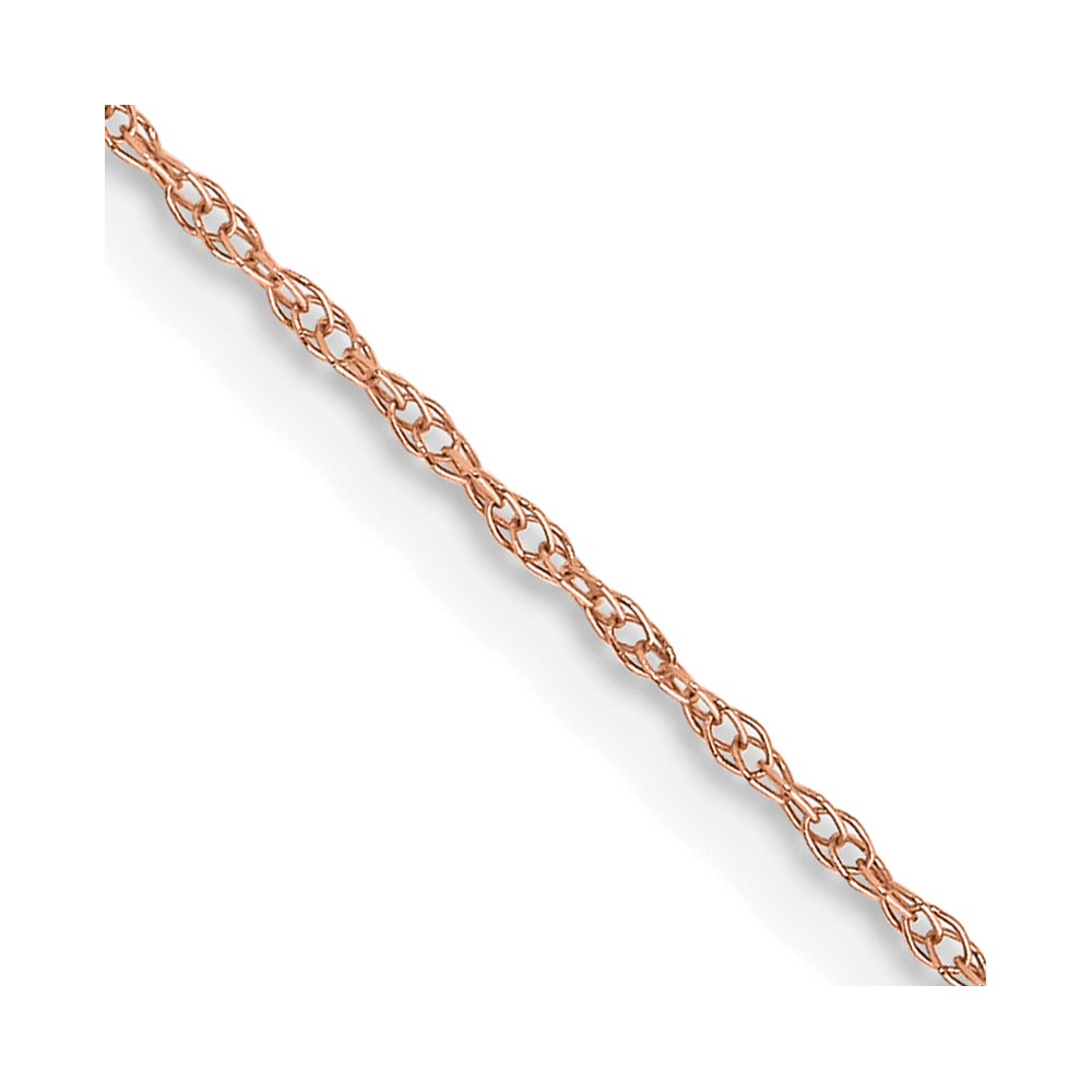 14K Rose Gold 16 inch Carded .6mm Cable Rope with Spring Ring Clasp Chain (6RR-16)