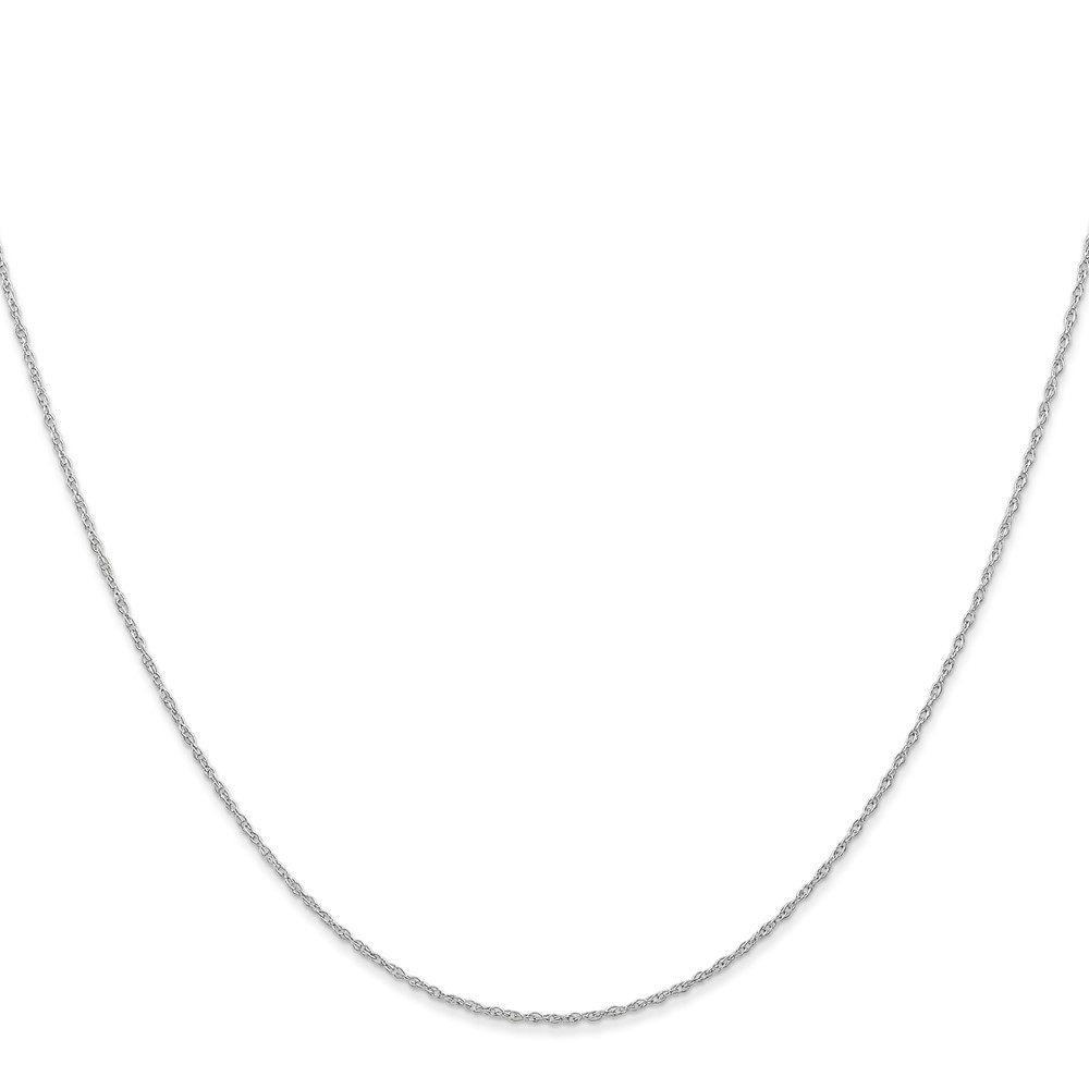 14K White Gold 22 inch Carded .6mm Cable Rope with Spring Ring Clasp Chain (6RW-22)