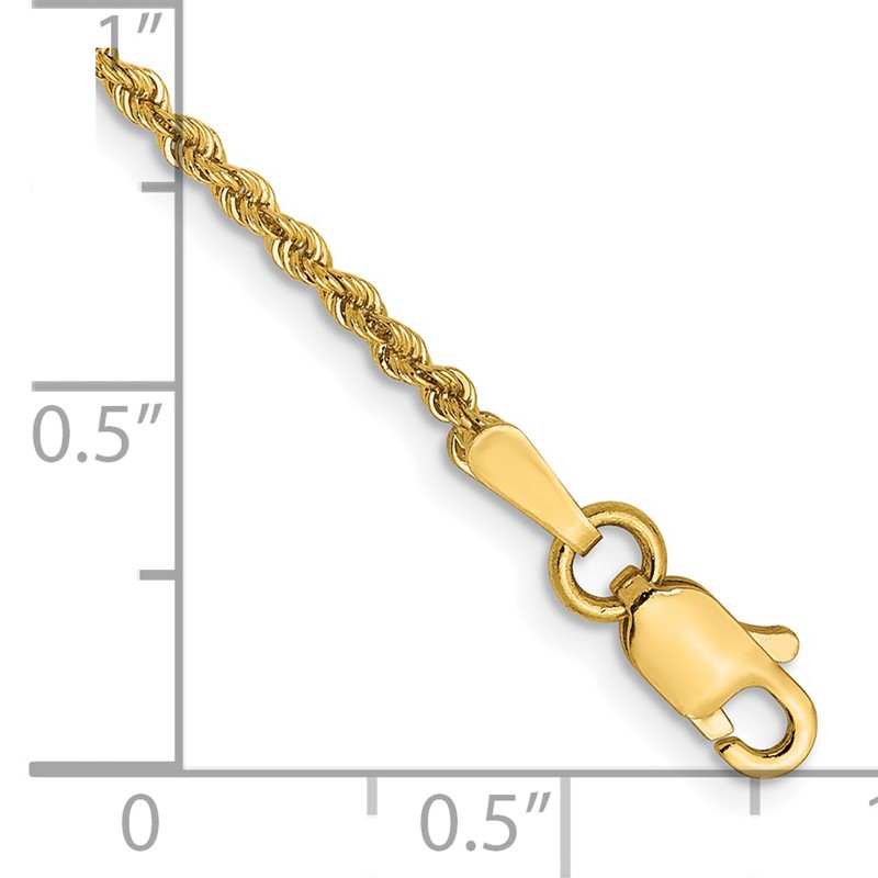14K 1.6mm Solid Regular Rope Chain