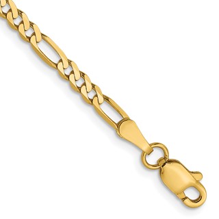 Leslie's 14K 2.75mm Flat Figaro Chain Anklet