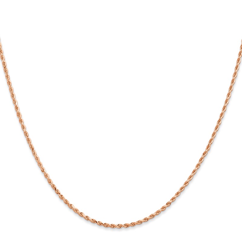 14K Rose Gold 1.5mm Diamond-Cut Rope Chain