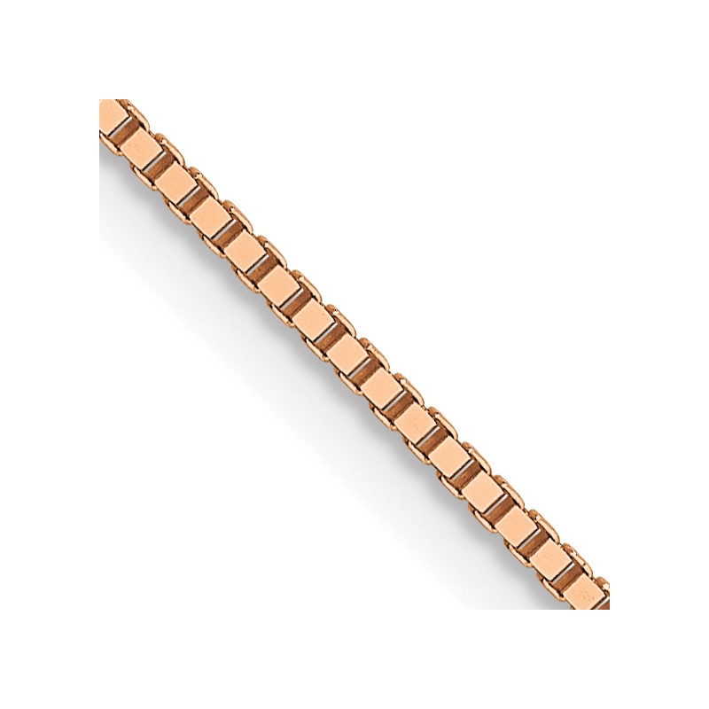 14K Rose Gold .8mm Box with Lobster Clasp Chain