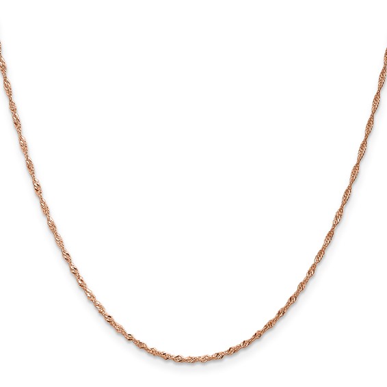 Leslie's 14K Rose Gold 1mm Singapore with Lobster Clasp Chain