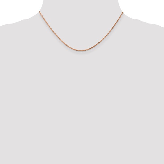 Leslie's 14K Rose Gold 1mm Singapore with Lobster Clasp Chain