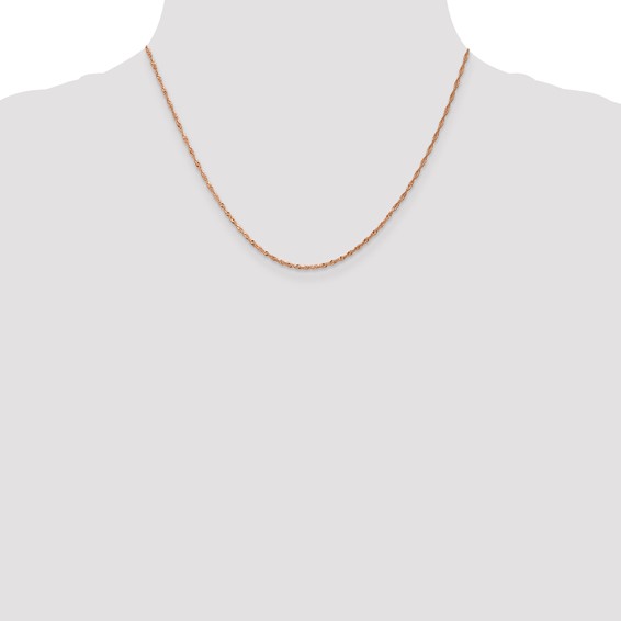 Leslie's 14K Rose Gold 1mm Singapore with Lobster Clasp Chain