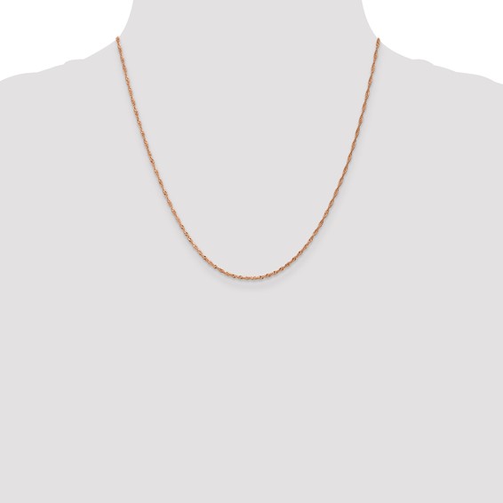 Leslie's 14K Rose Gold 1mm Singapore with Lobster Clasp Chain