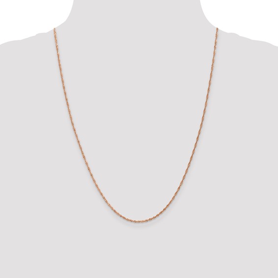 Leslie's 14K Rose Gold 1mm Singapore with Lobster Clasp Chain