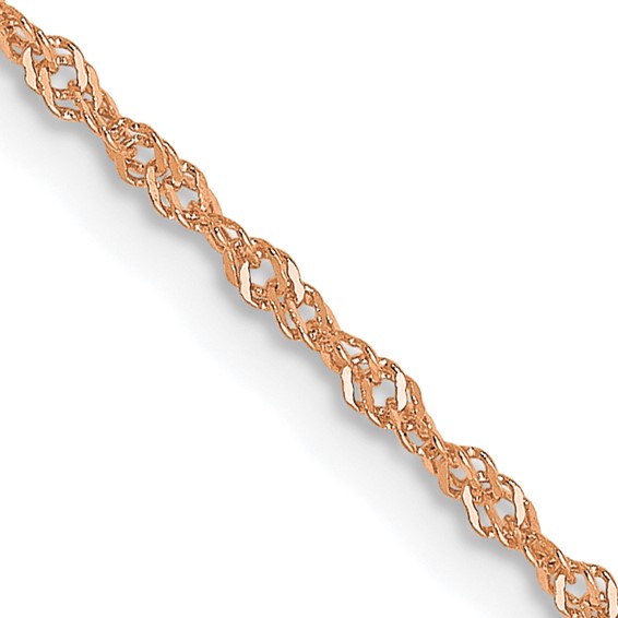 Leslie's 14K Rose Gold 1mm Singapore with Lobster Clasp Chain