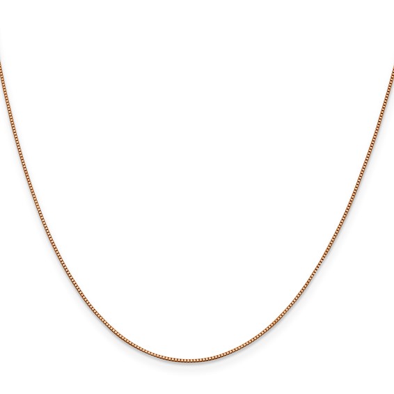 Leslie's 14K Rose Gold .7mm Box with Lobster Clasp Chain