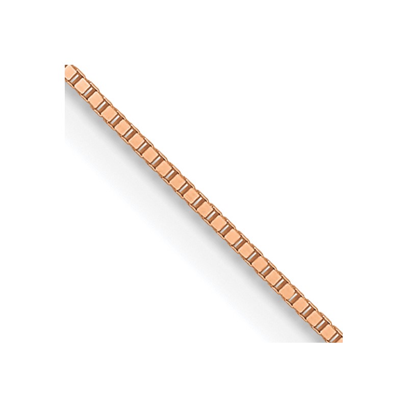 14K Rose Gold .5mm Baby Box with Lobster Clasp Chain