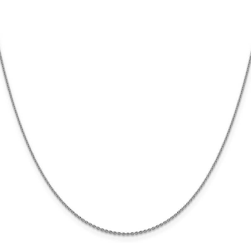14K White Gold 1.15mm D/C Oval Link Chain