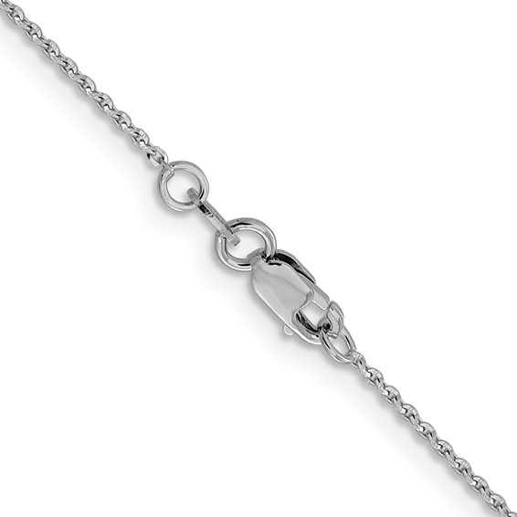 Leslie's 14K White Gold 1.15mm D/C Oval Link Chain