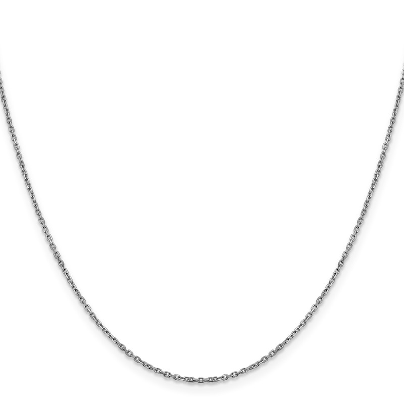 14K White Gold 1.25mm D/C Cable Chain